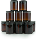 Glass Amber 8oz Jar 12 Pack - Leak-Proof Small Candle & Cosmetic Jars