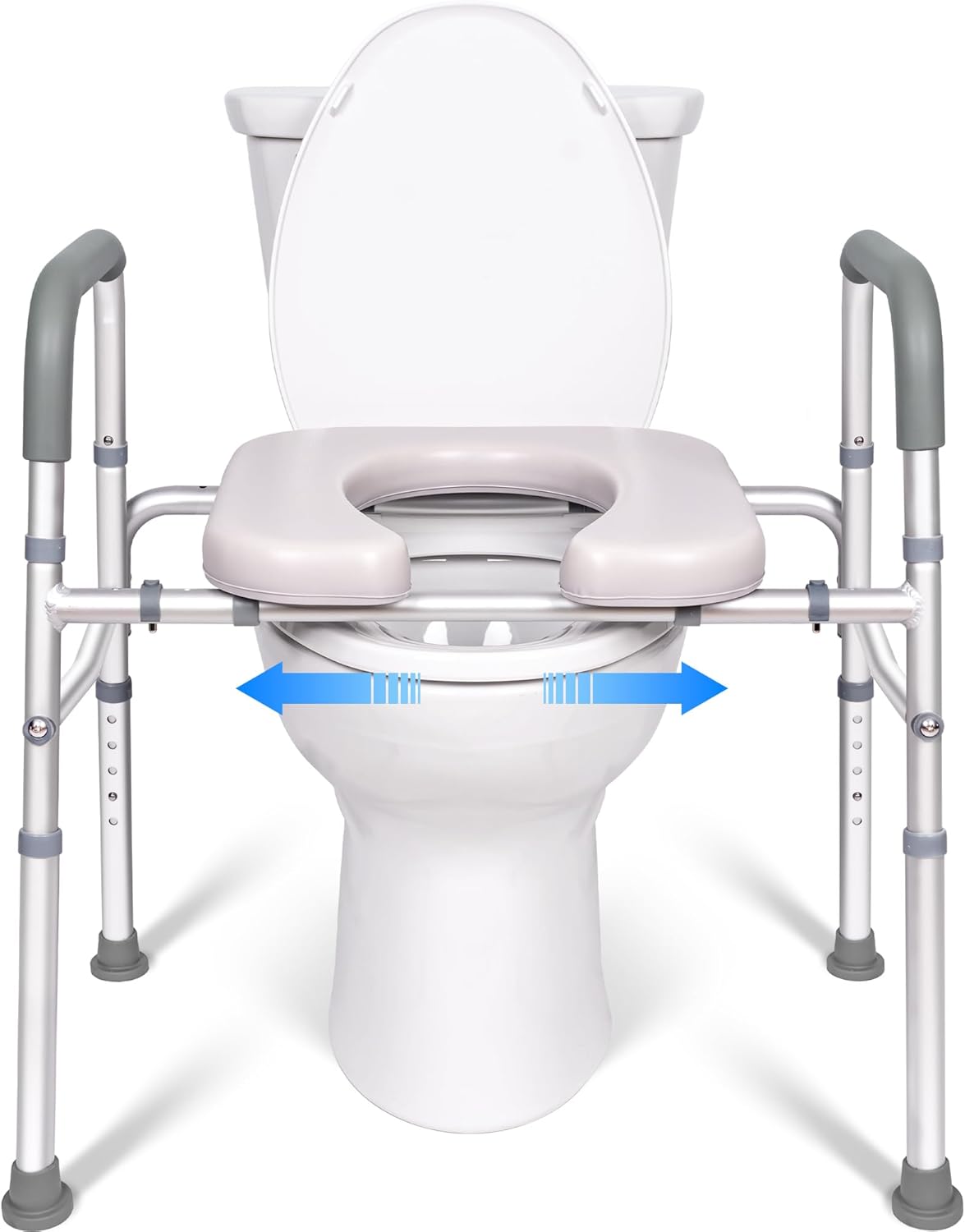 Adjustable Raised Toilet Seat for Stability