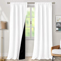 White Blackout Curtains 108 in Length 2 Panels - Room Darkening