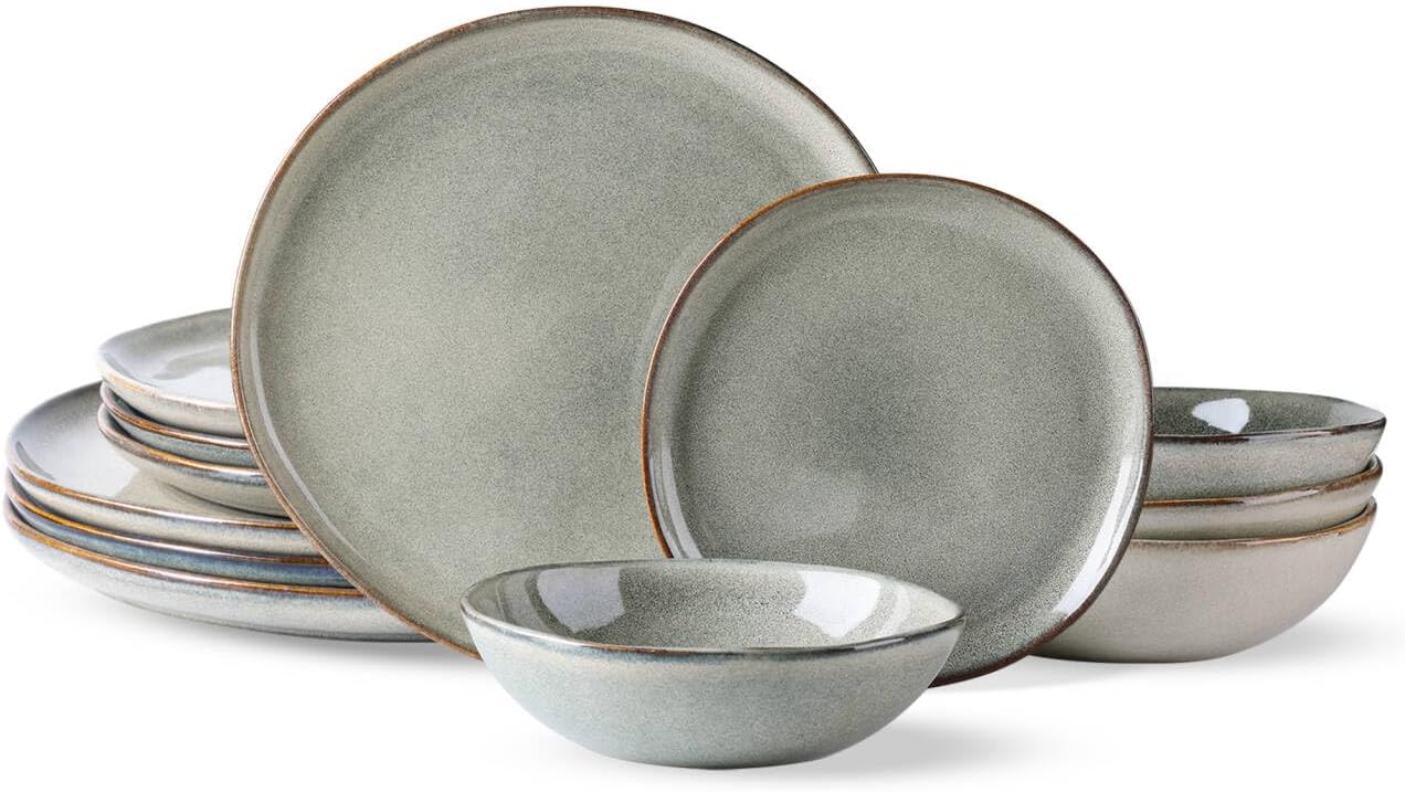 AmorArc Ceramic Dinnerware Set - Unique Handmade Plates & Bowls