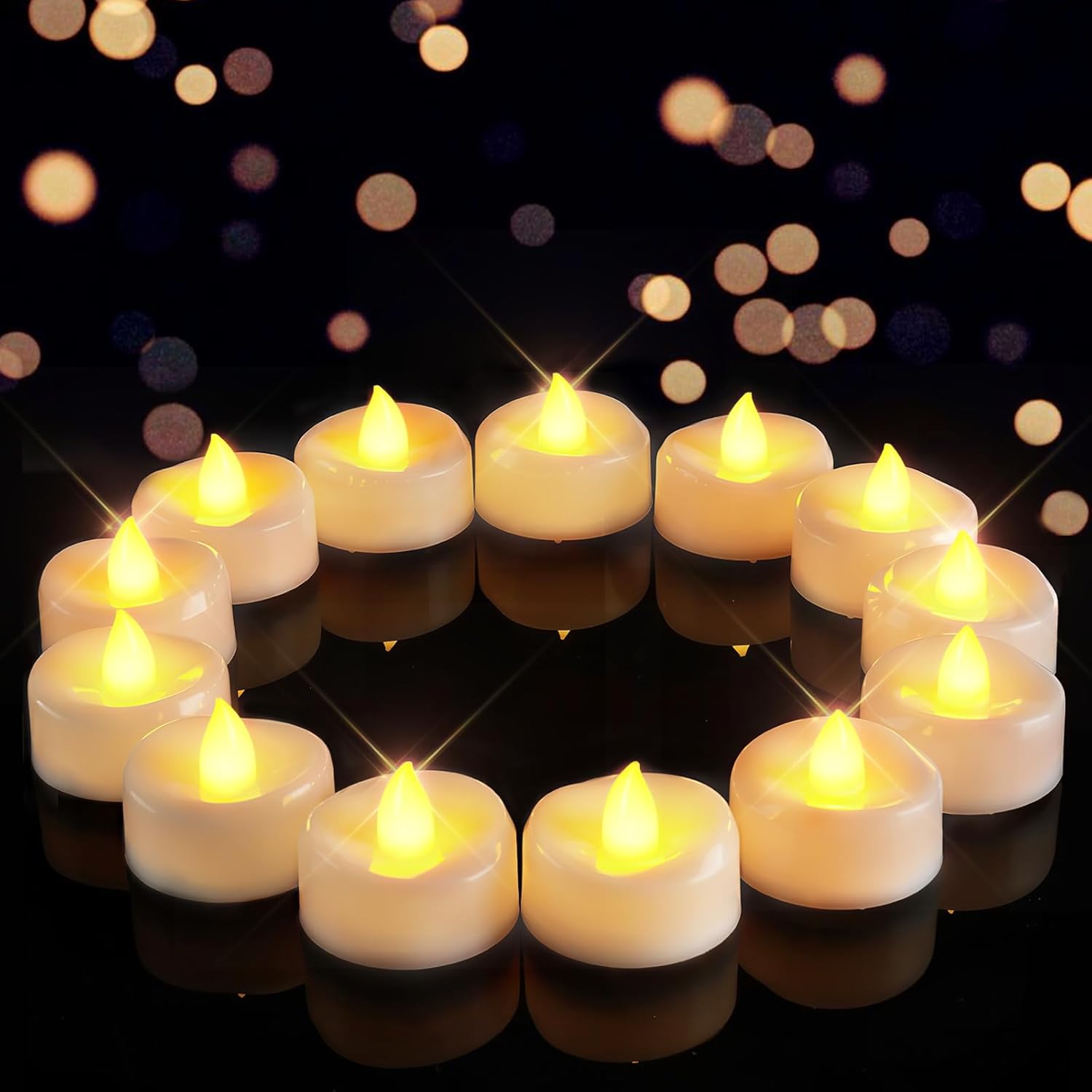 Flameless Candles 100-Pack Tea Lights for Weddings and Decor