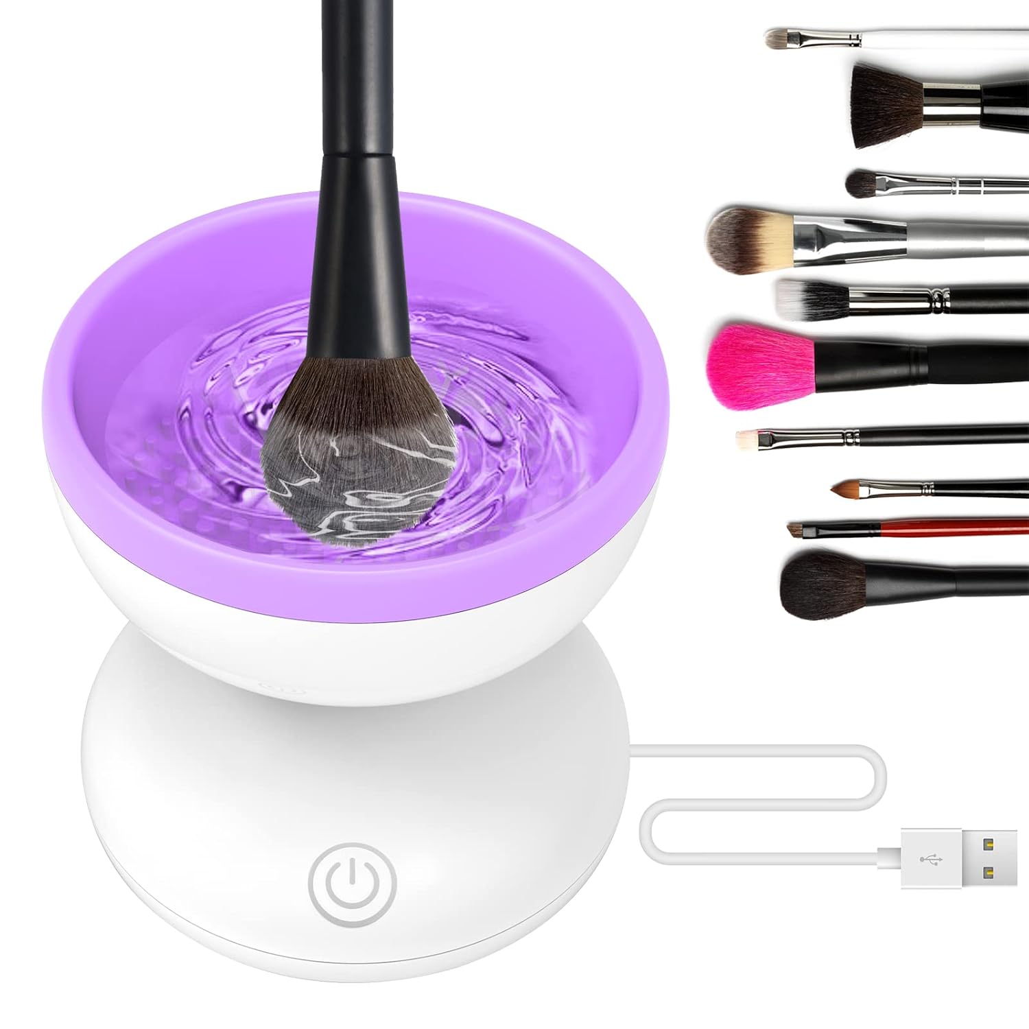 Effortless Brush Cleaning with Purple Windspeed Machine
