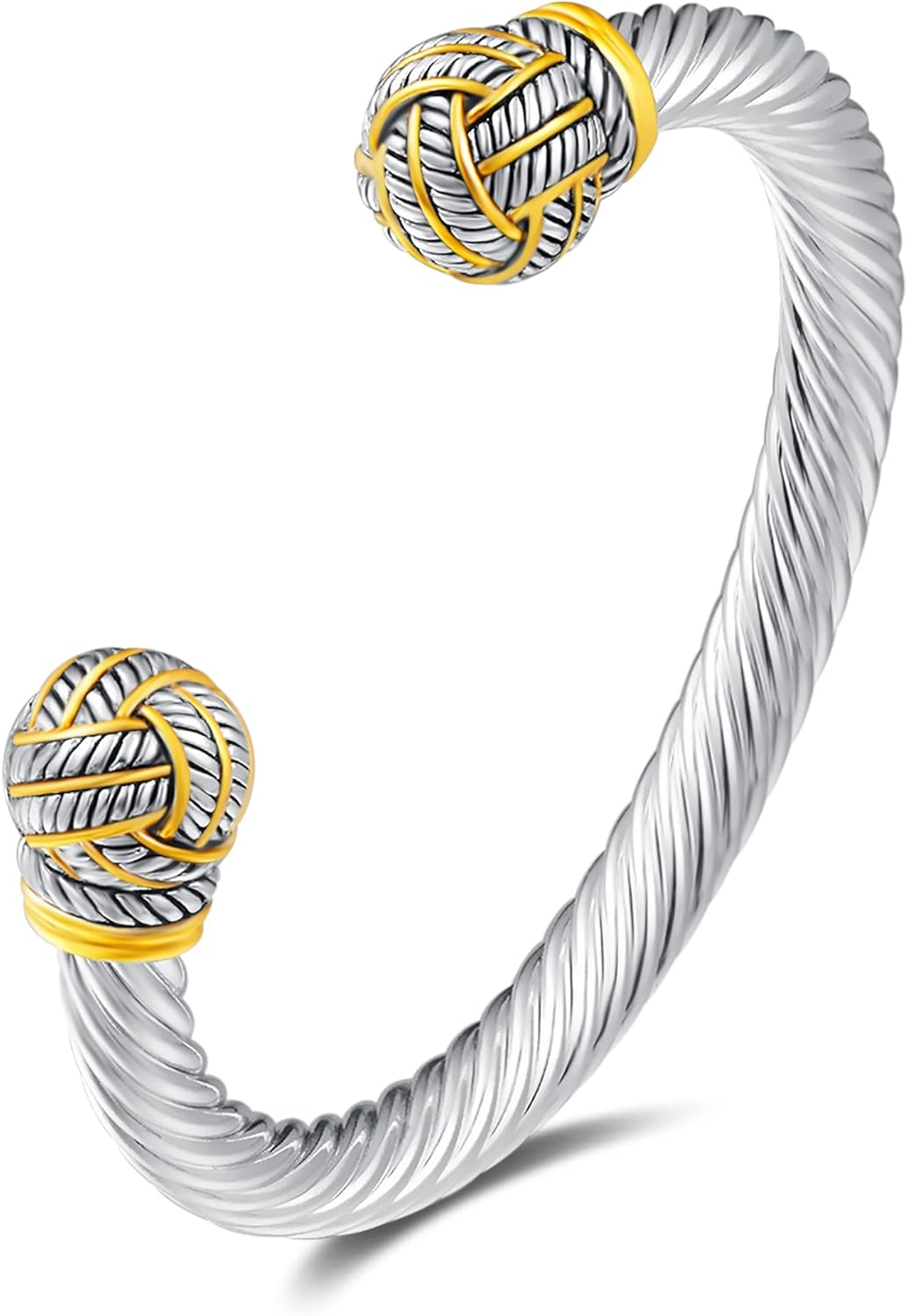 Two Tone Twisted Cable Cuff - Statement Piece!