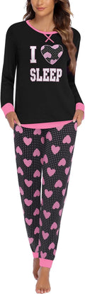 Ekouaer Pajamas For Women Comfy Long Sleeve Jogger Set (Style HX3M)