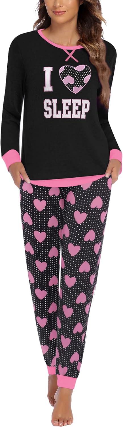 Ekouaer Pajamas for Women Comfy Long Sleeve Jogger Set