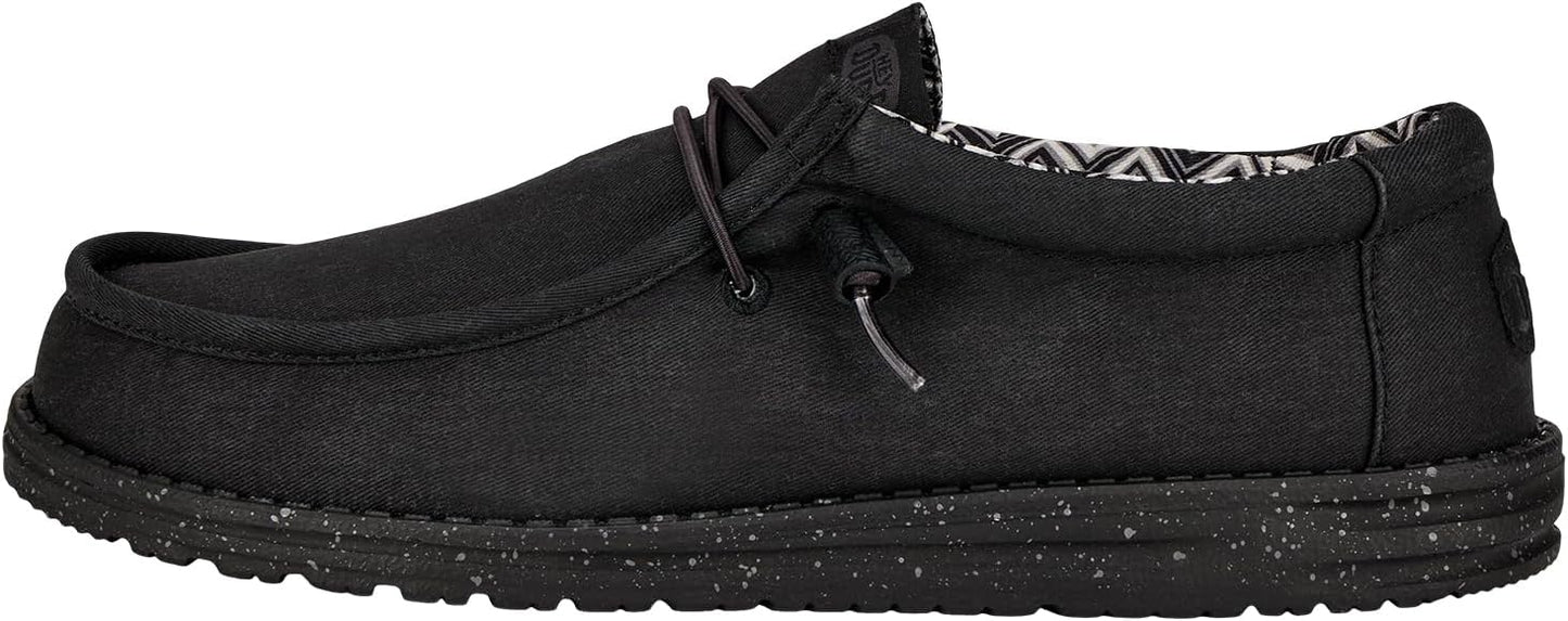 HEYDUDE Mens Wally Stretch Canvas Loafers for Everyday Comfort