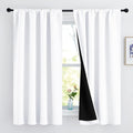 NICETOWN White 100% Blackout Curtains 52in x 63in Pair - True Dark