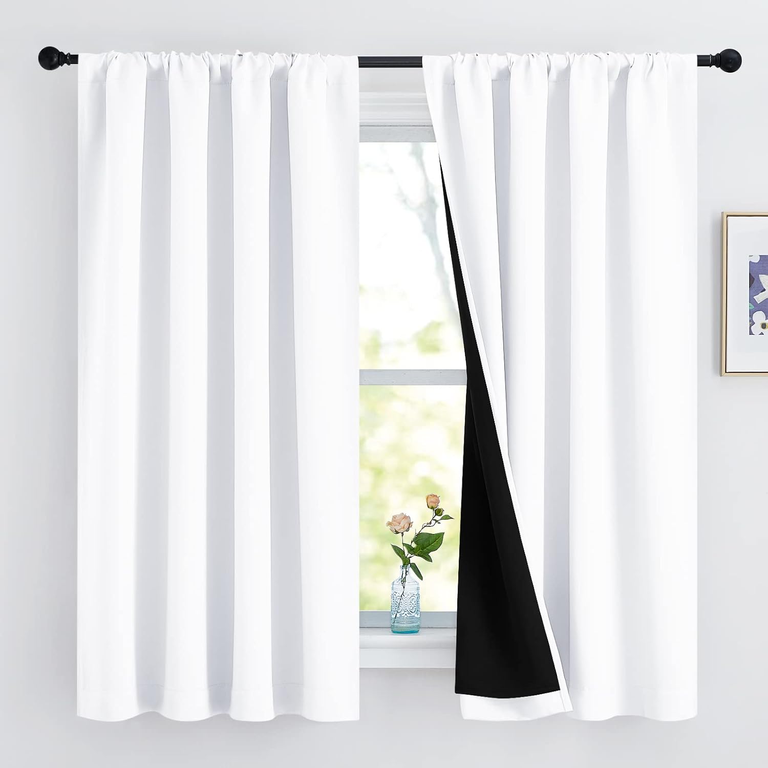 NICETOWN 100% Blackout Curtains for Kitchen and Bedroom Use