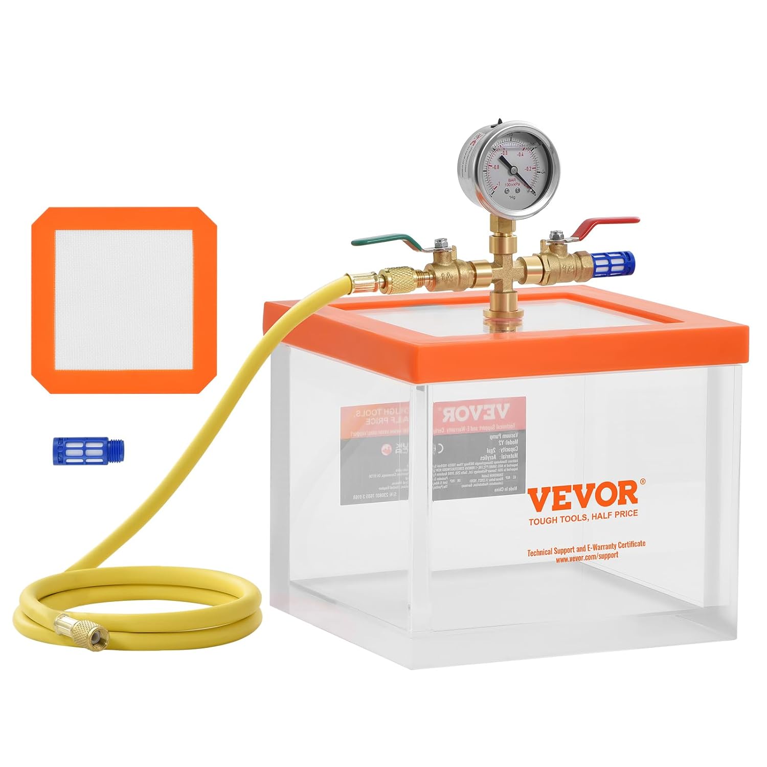 VEVOR 2 Gallon Vacuum Chamber for Resin and Silicone Degassing