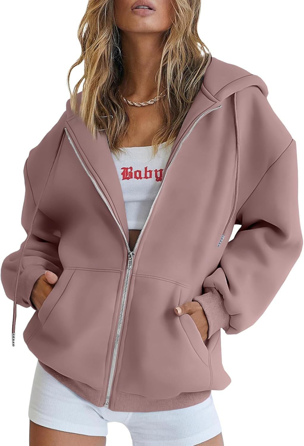 Trendy Queen Womens Zip Up Hoodies for Fall and Winter Fashion