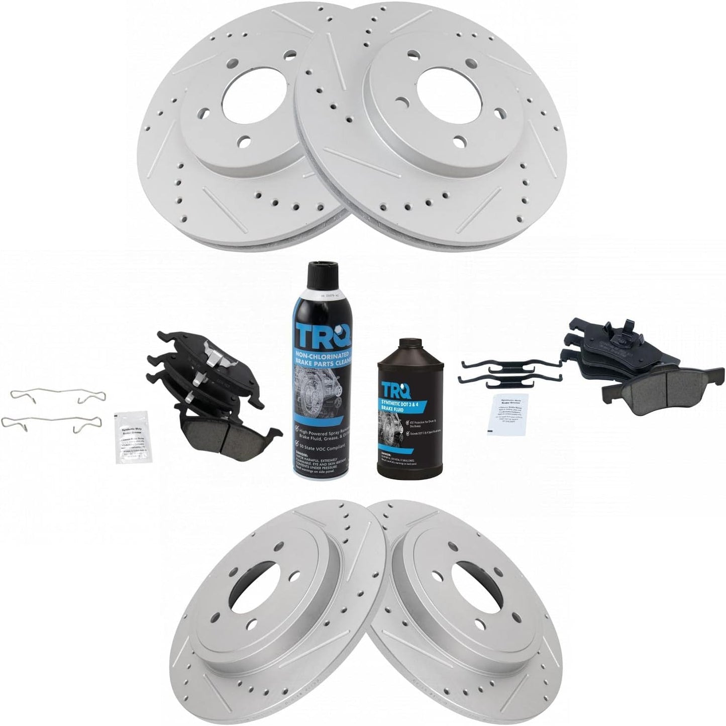 TRQ Performance Brake Pad & Rotor Kit for Ford Escape 2005-2008