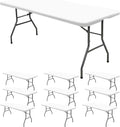 10 Pack Stretch Fabric Table Top Cap Cover for 8 ft Tables - Washable