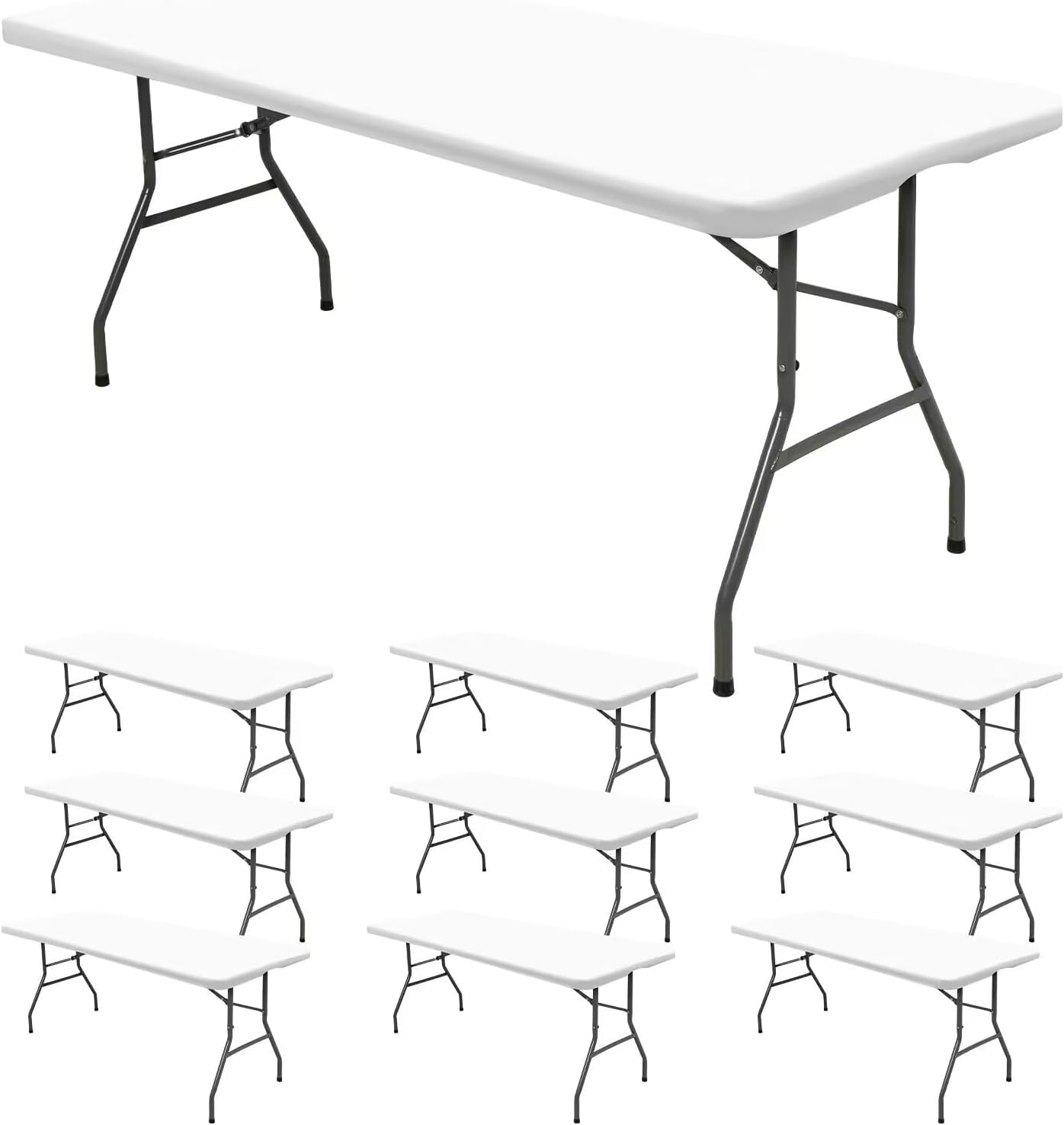 10 Pack Stretch Fabric Table Top Cap Cover for 8ft Tables