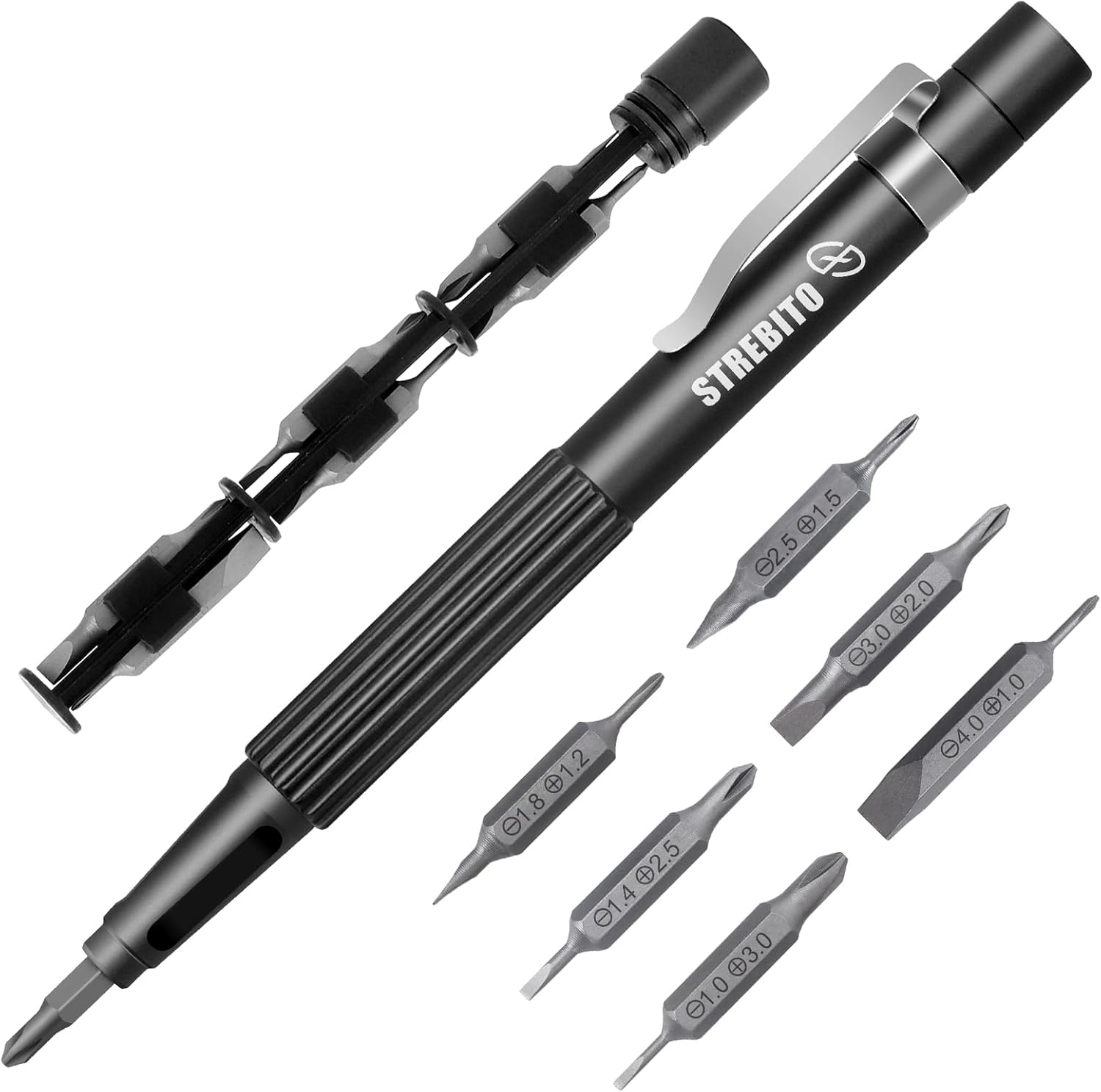 STREBITO 13-in-1 Precision Screwdriver Set: Compact Handle for Tight Spaces