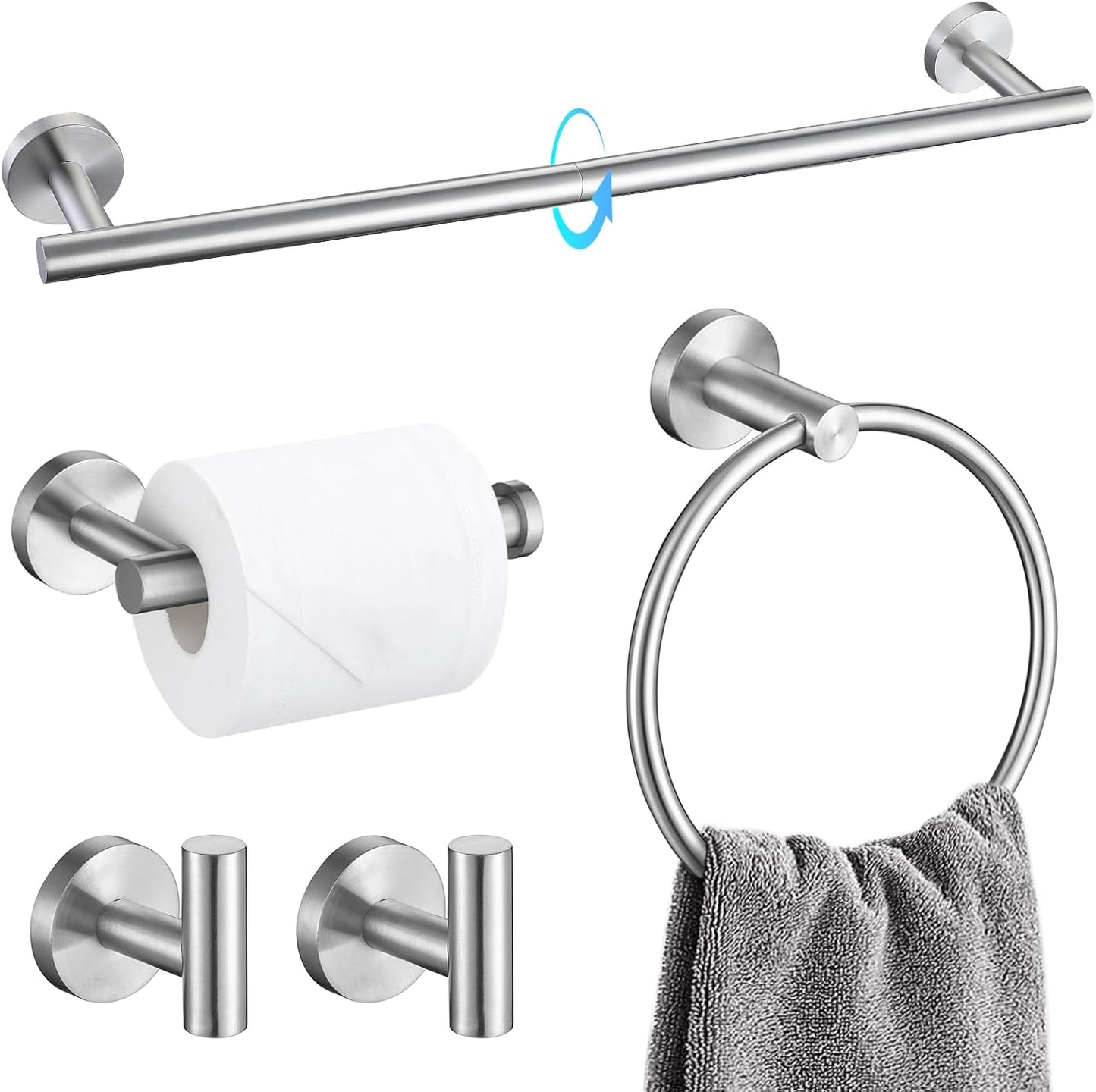 TQKAG Bathroom Towel Bar Set with Modern Brushed Nickel Finish