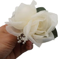 Fabric Flower Cluster Brooch Pin - Handmade Chiffon Floral Accent