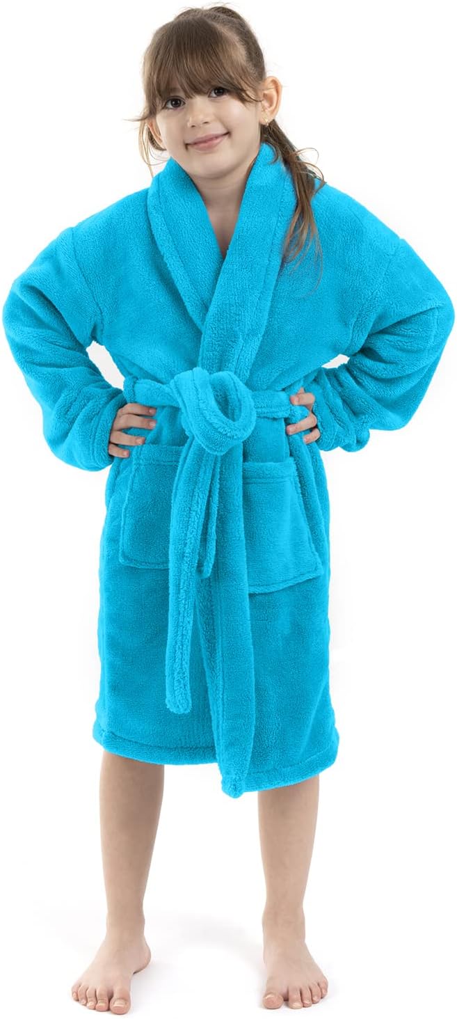 BC BARE COTTON Microfiber Fleece Shawl Robe for Girls