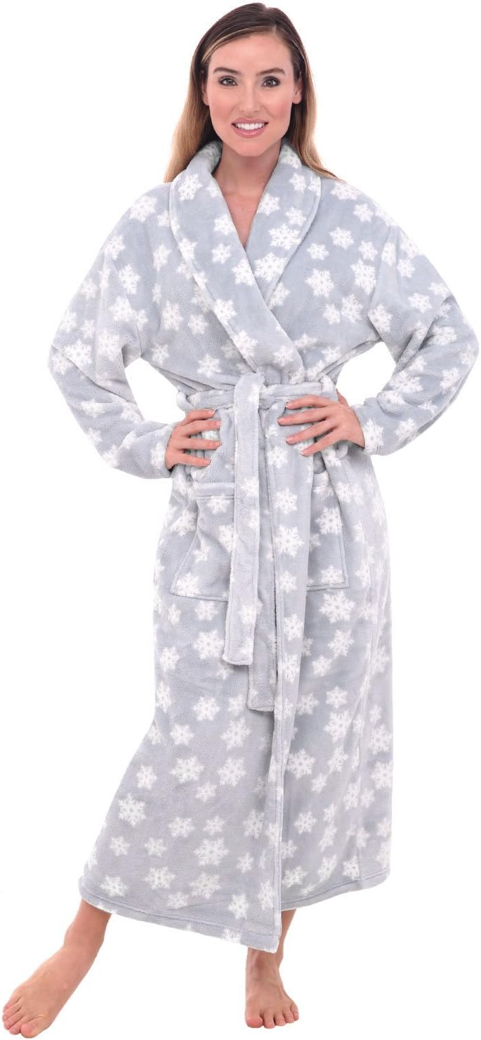 Alexander Del Rossa Plush Robe for Women: Cozy Winter Comfort