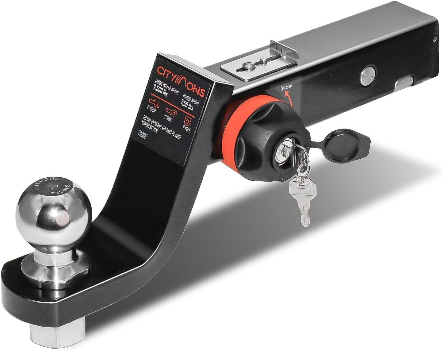 Endo-Hitch Trailer Ball Mount with Anti-Rattle and Locking System