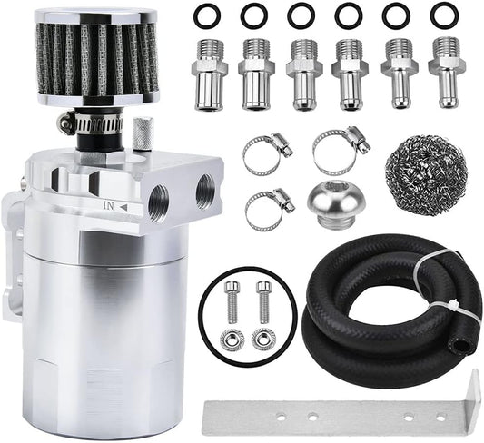 Universal Baffled Oil Catch Can Kit for PCV System - 300ml