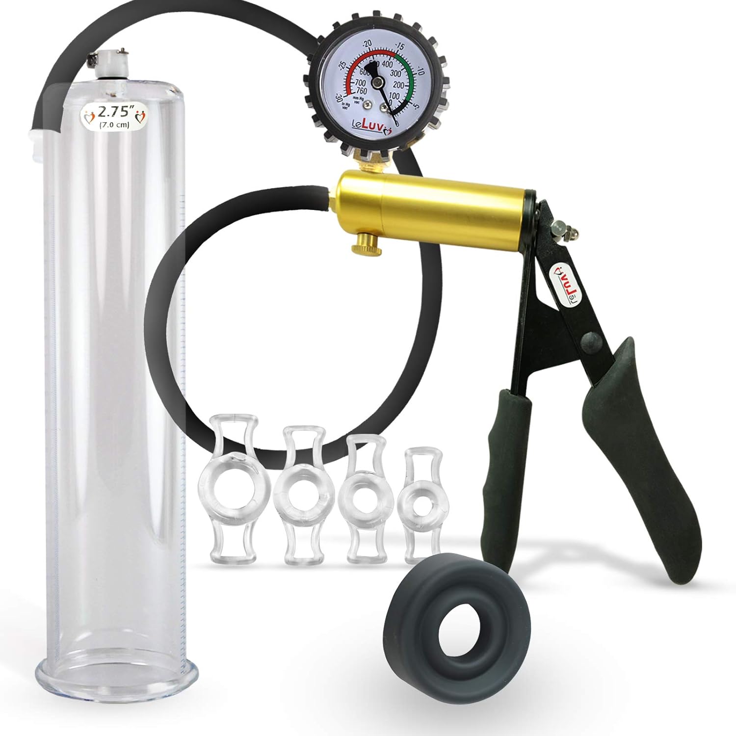 LeLuv Ultima Penis Pump Kit with Premium Silicone Grips