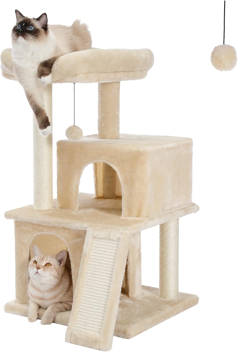 Luxury Cat Tree with Double Condos and Spacious Perch for Cats