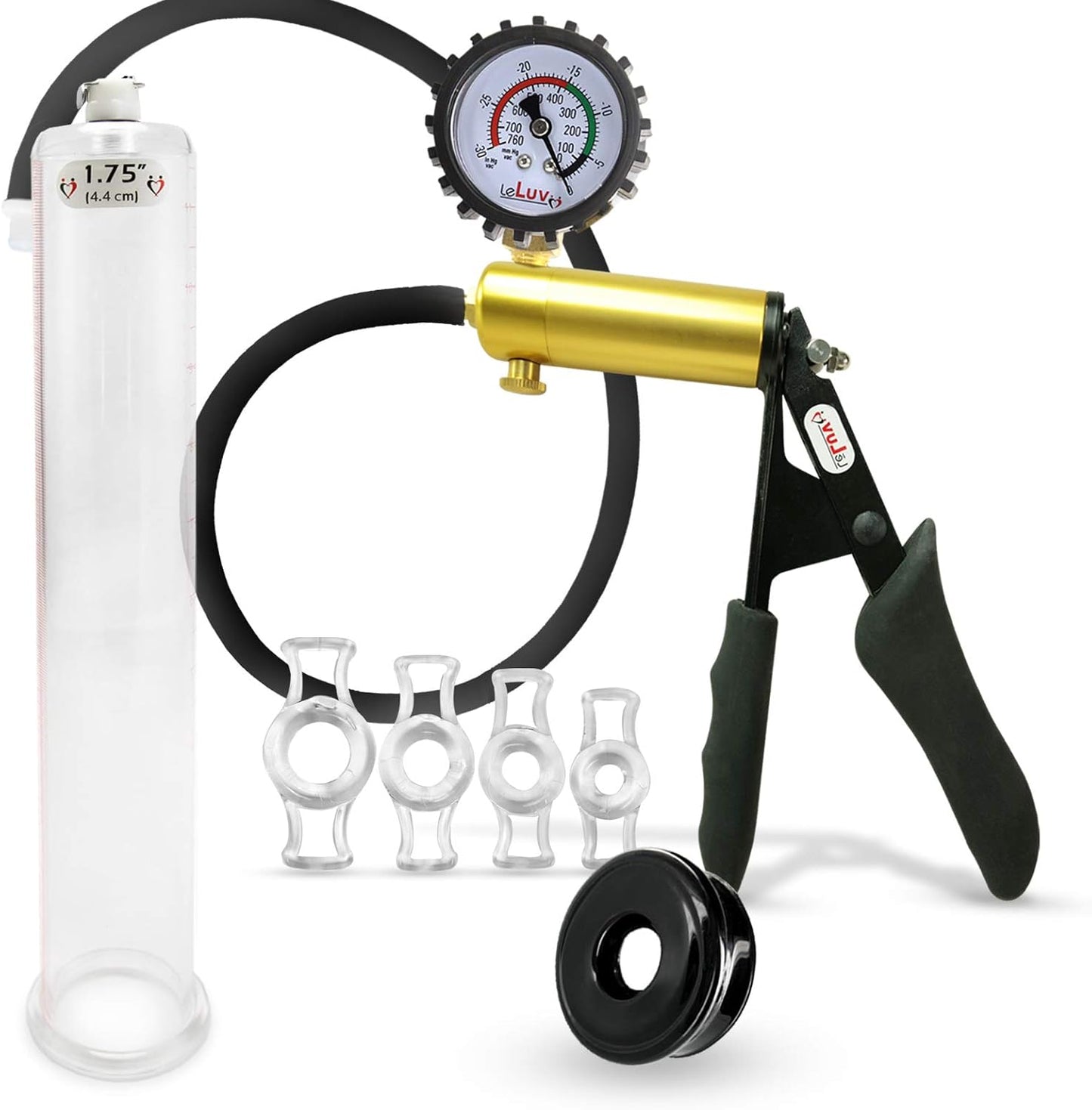LeLuv Ultima Penis Pump Kit with Premium Silicone Grips