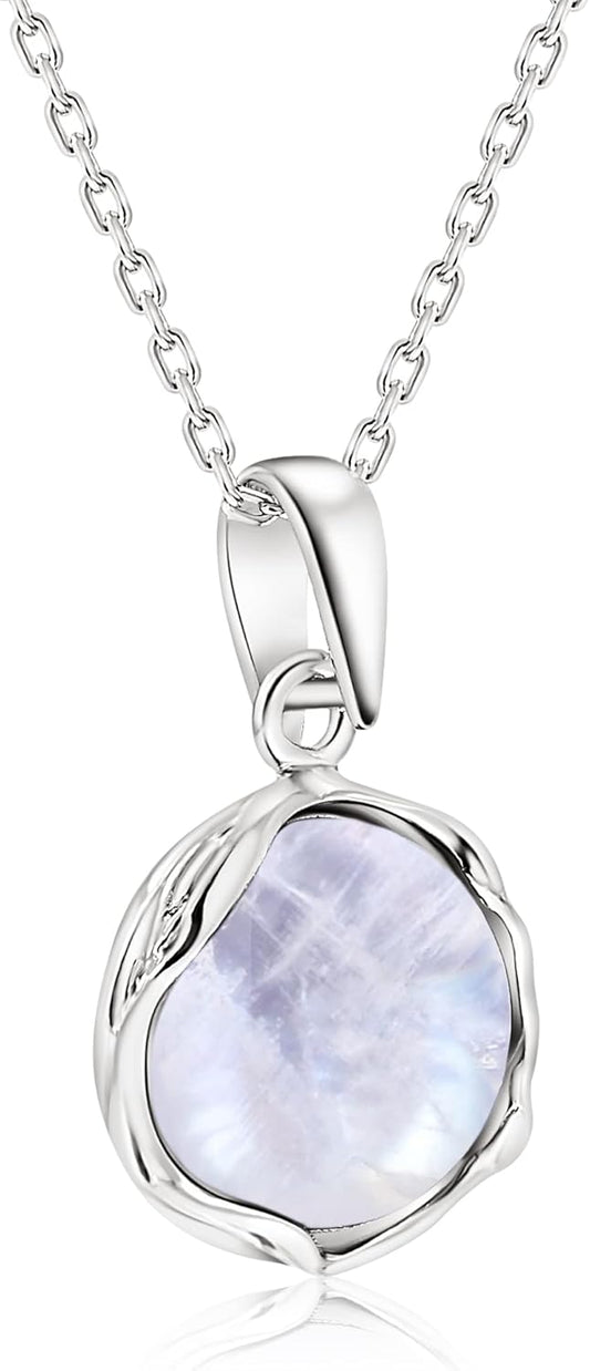 925 Sterling Silver Gemstone Necklace for Women - Minimalist Jewelry