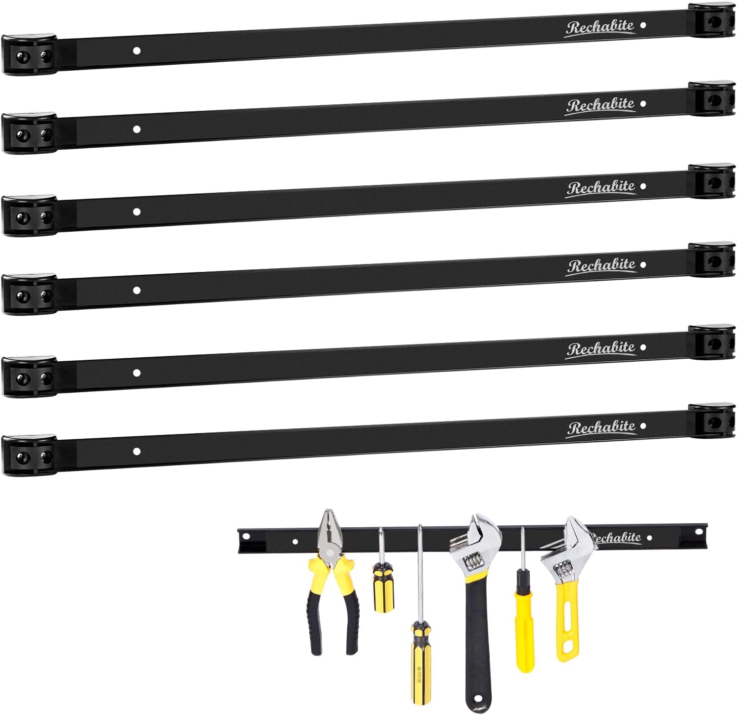 6 Pieces 24in Magnetic Tool Holder Strip for Garage Organization