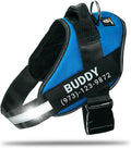 Personalized No-Pull Dog Harness with Name Patch - XS Blue