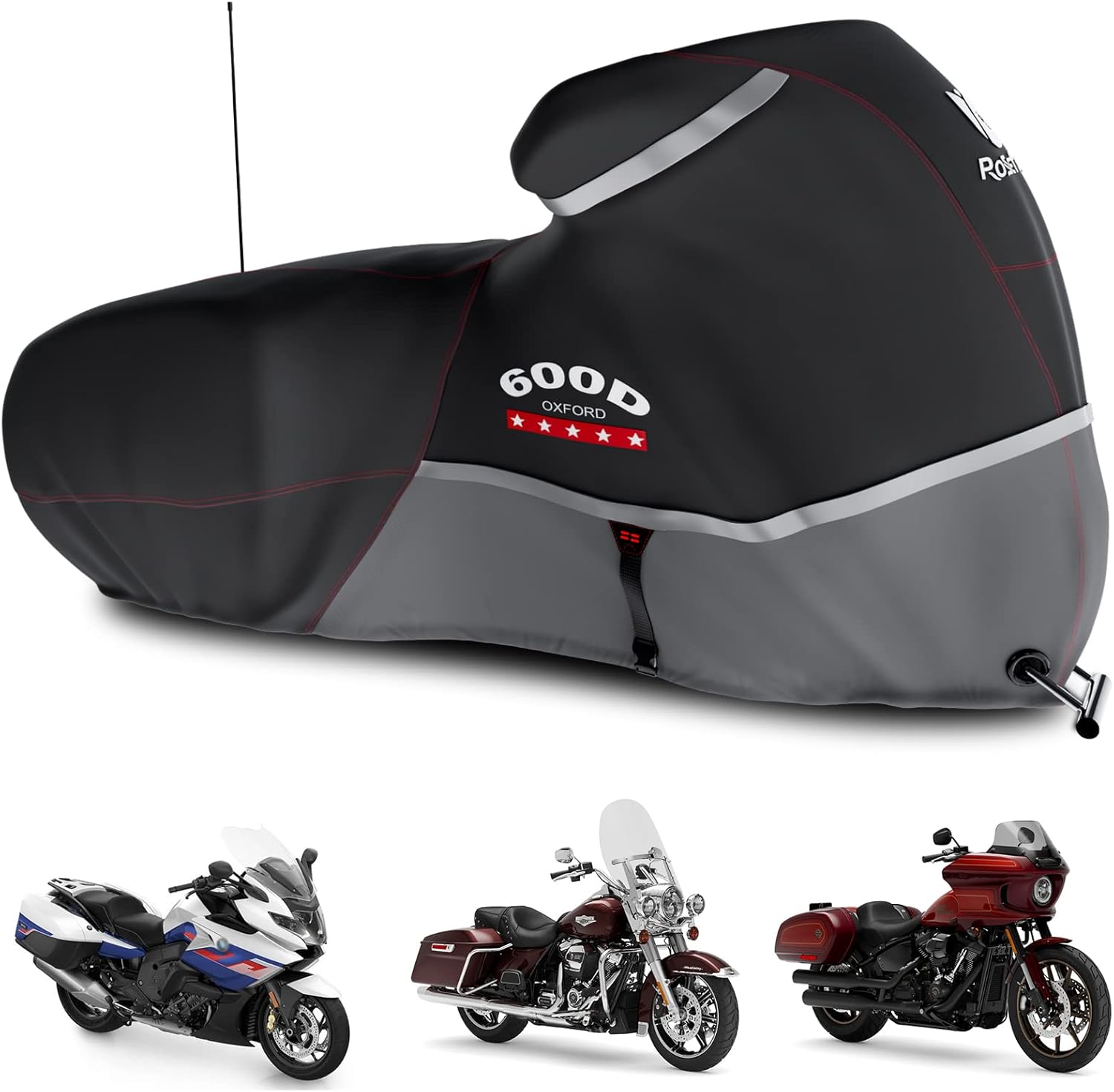 Rosefray Motorcycle Cover 600D Waterproof for Touring Models