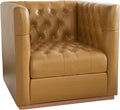 360 Swivel Accent Chair, PU Leather, Mid Century Style