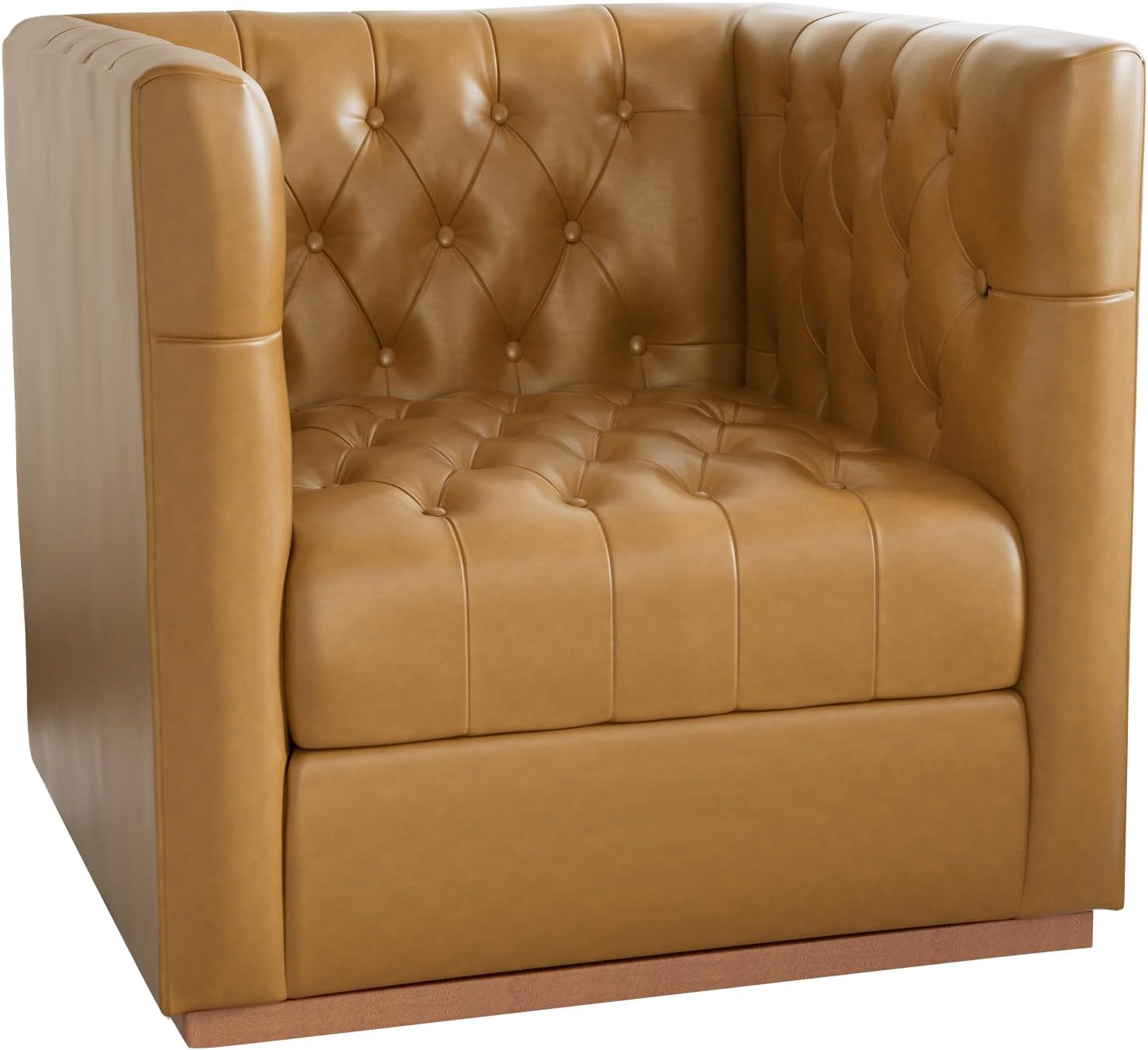 360 Swivel Accent Chair, PU Leather, Mid Century Style