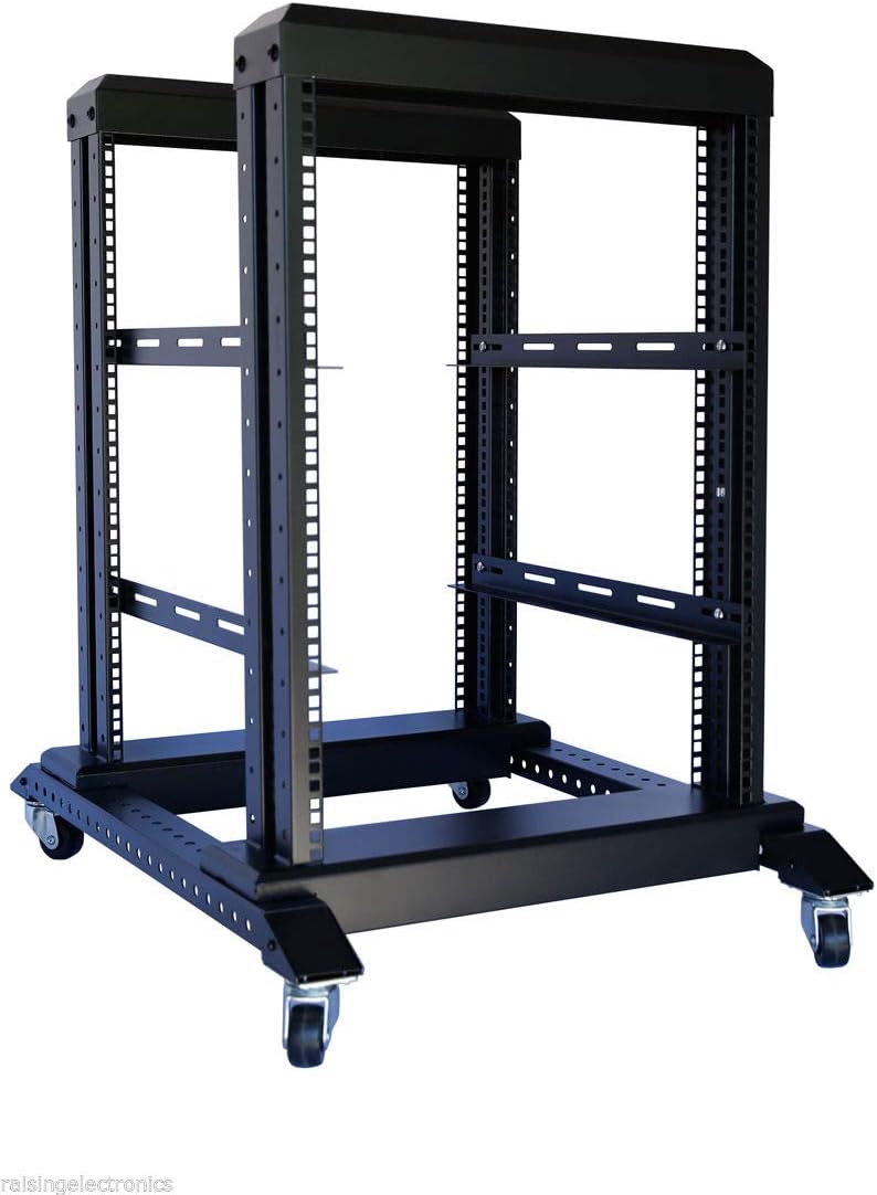 Raising Electronics 15U Open Frame Server Rack for Audio Gear