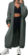 LILLUSORY Women's Oversized Long Cardigan - Cozy Open Front Duster