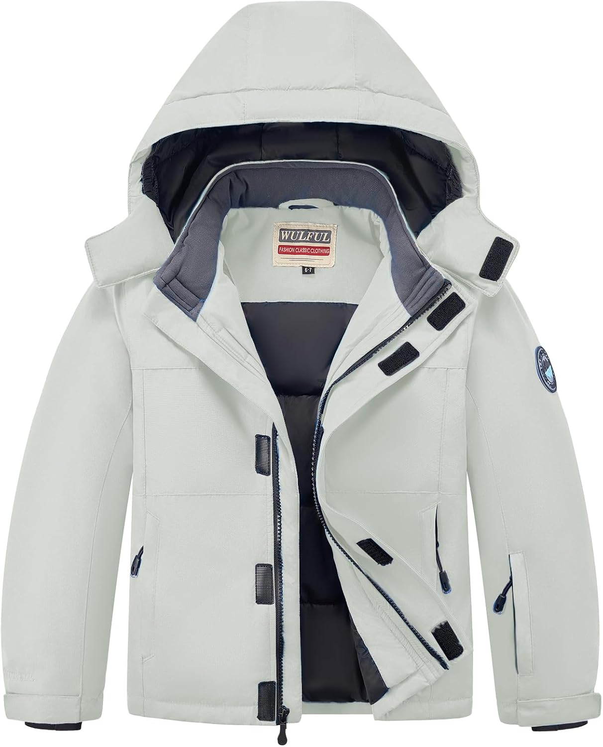 WULFUL Kid's Waterproof Ski Jacket for Winter Activities