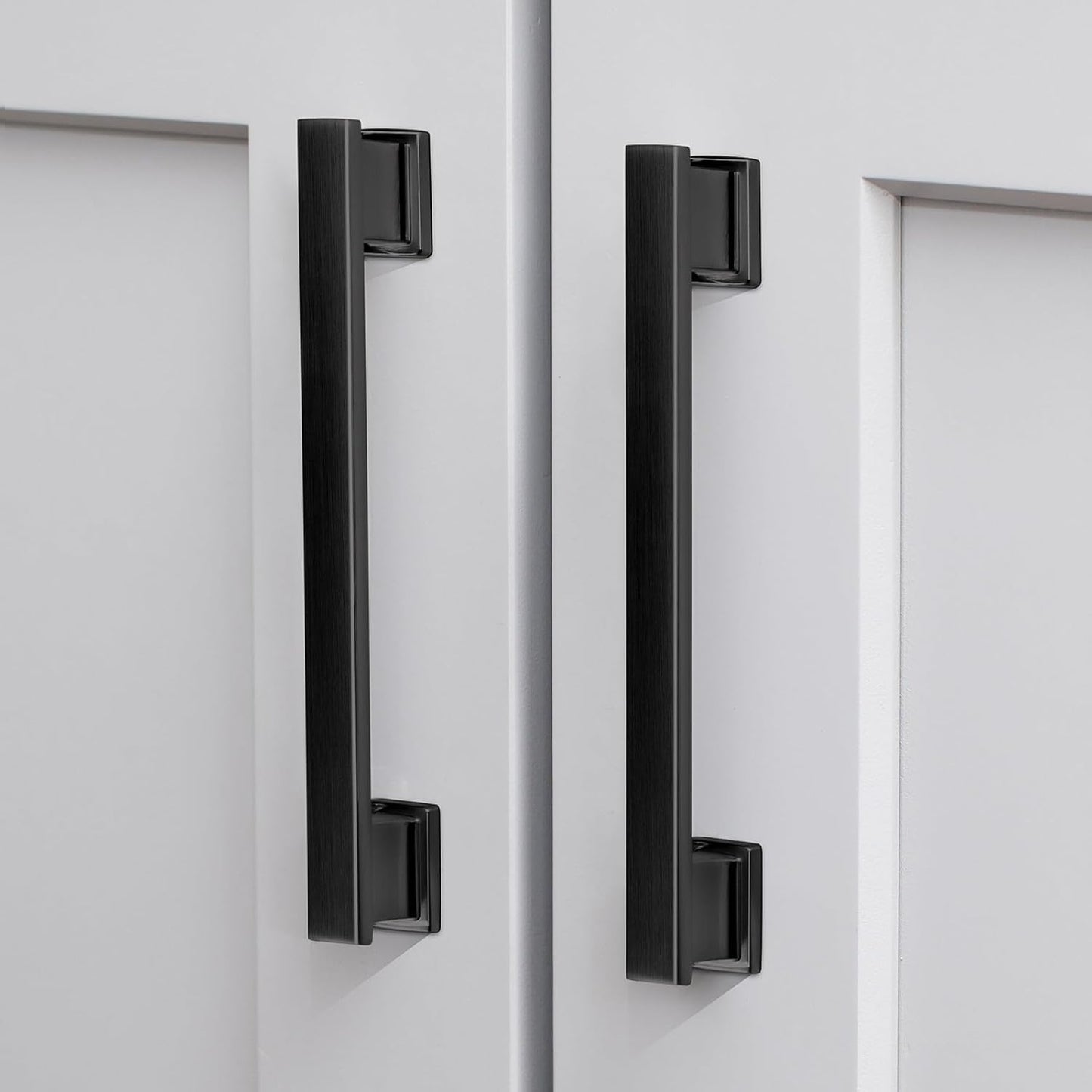 20 Pack Square Matte Black Cabinet Pulls for Modern Kitchens