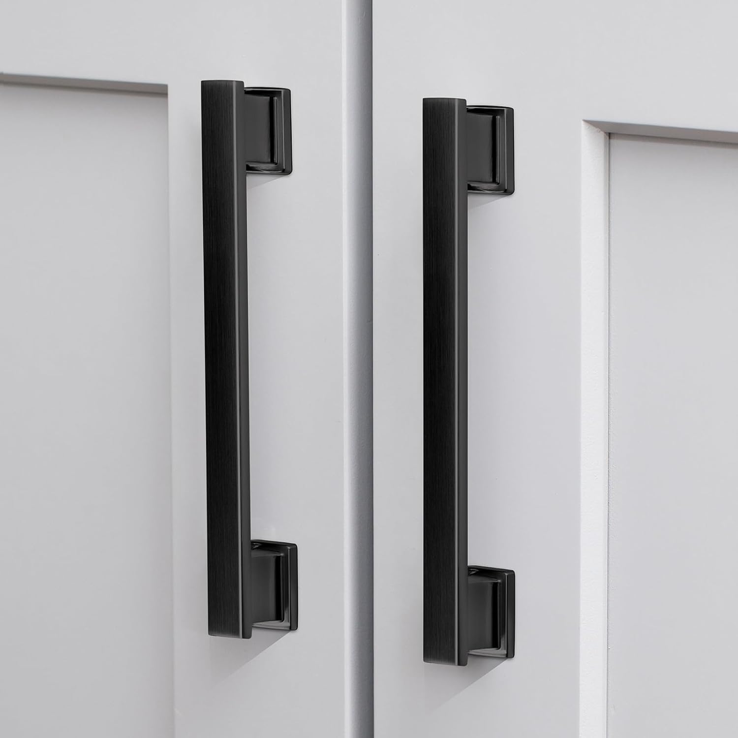 20 Pack Square Matte Black Cabinet Pulls for Modern Kitchens