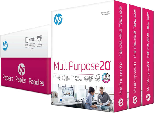 HP 3 Ream Case Printer Paper | 1500 Sheets | 96 Bright