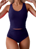 Two Piece Tankini Swimsuit for Women - Tummy Control Tankini Set back