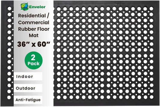 Envelor Anti Fatigue Rubber Floor Mat - Non-Slip 36 x 60 in