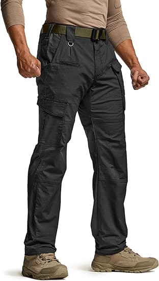 CQR Men's Flex Ripstop Tactical Pants for Outdoor Adventures