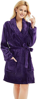 U2SKIIN Women Fleece Robe - Short Plush Shawl Collar Robe