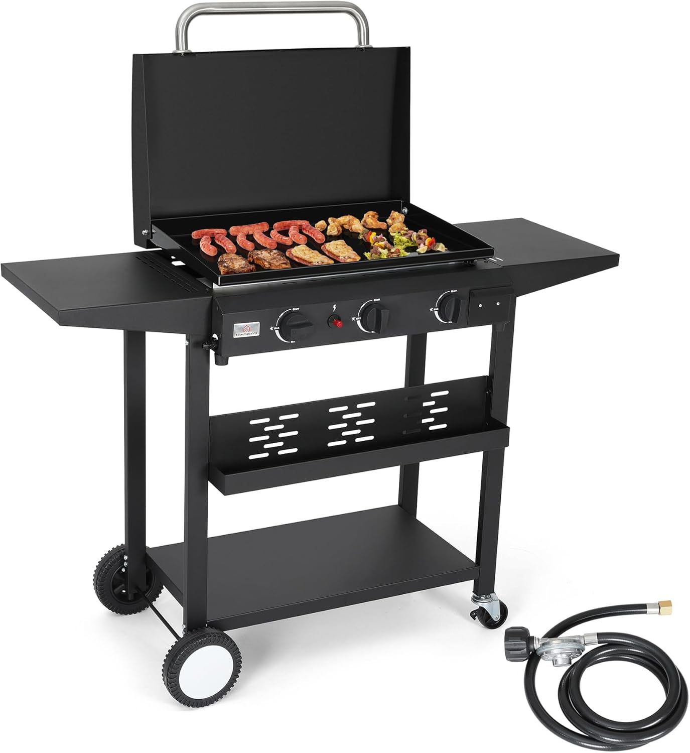 3 Burner Propane Gas Grill for Outdoor Cooking and Camping