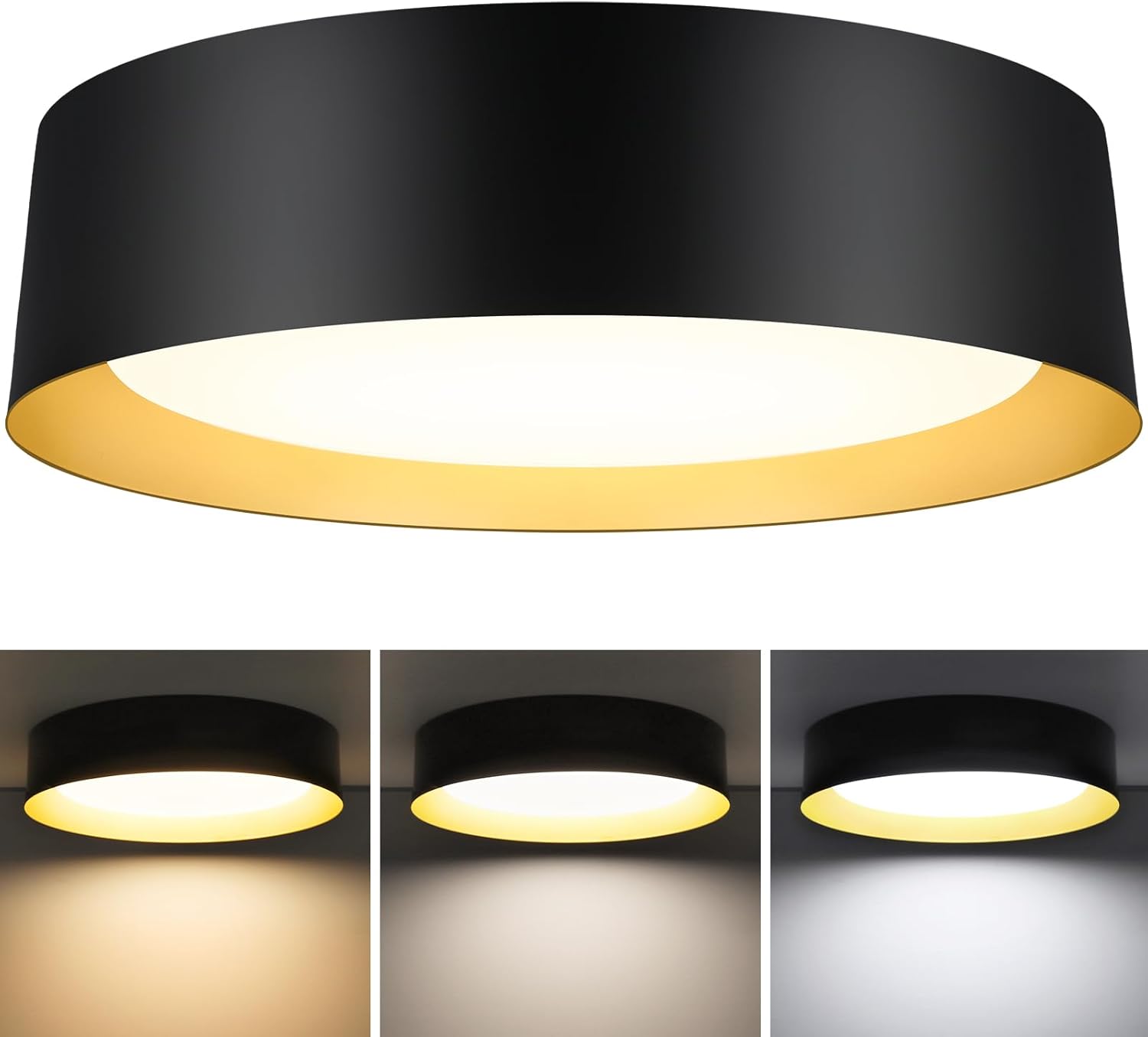 BrightHome 16in Flush Mount LED Ceiling Light for Modern Spaces