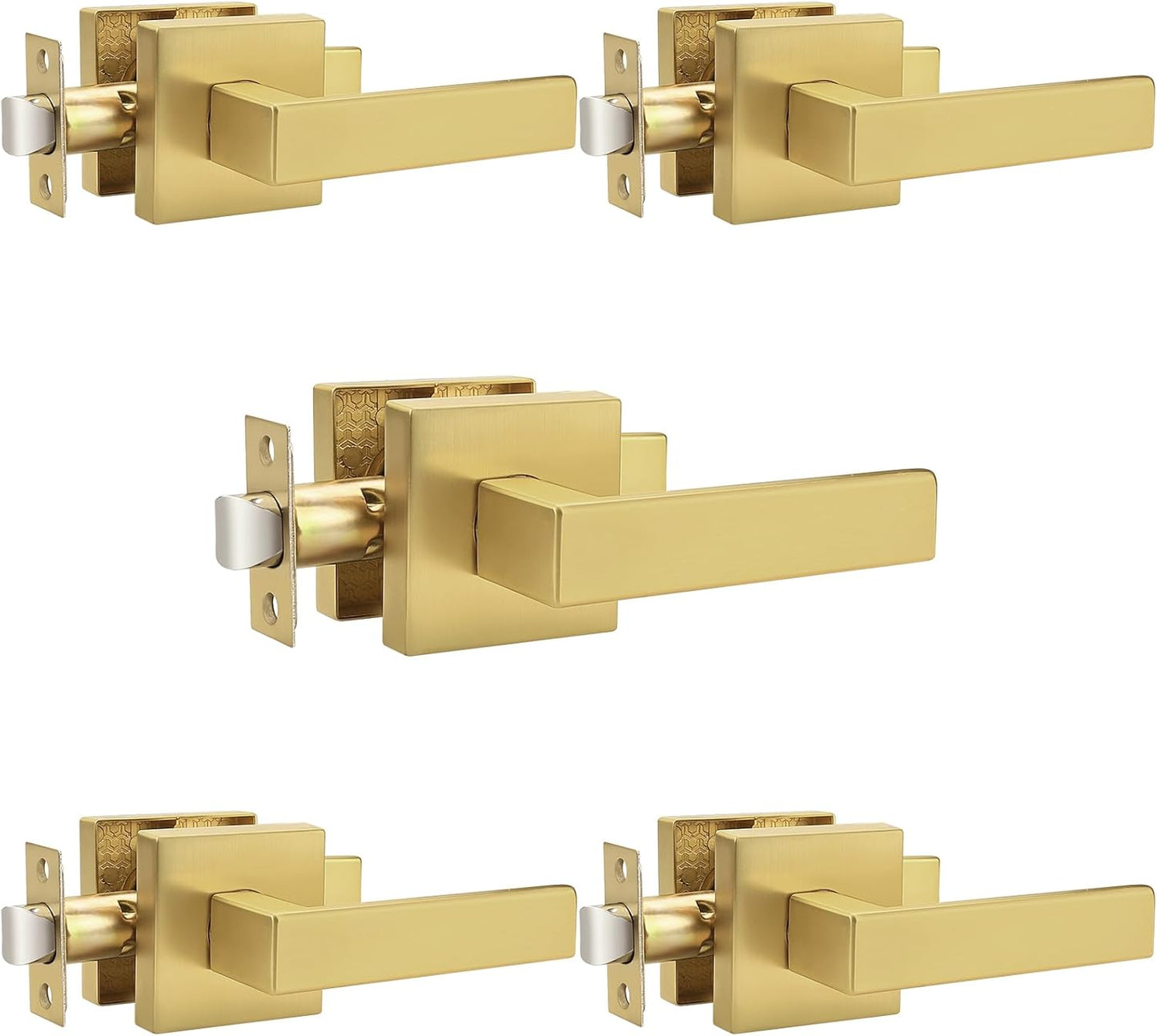 Probrico Gold Door Handles Passage Door Levers for Easy Access