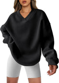 Oversized V Neck Sweatshirt Womens Fleece Hoodie - Cozy Everyday Layer