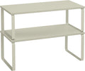 Cabinet Organizer Shelf Set of 2 Cappuccino Beige - Stackable Kitchen