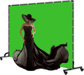 Lightdow 10x7ft Rolling Background Stand Kit with Green Screen