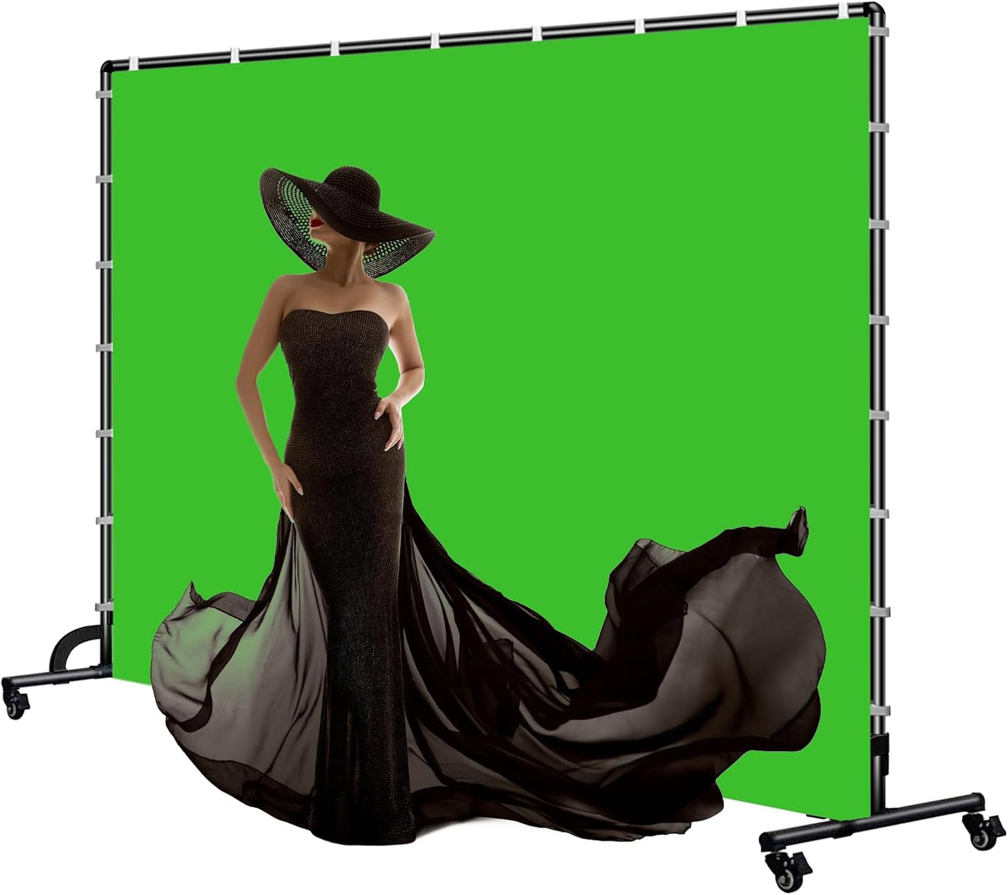 Lightdow 10x7ft Rolling Background Stand Kit for Video Recording